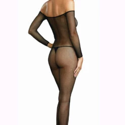 Dreamgirl Strike A Pose Collared Fishnet Body Stocking