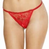 Shirley Of Hollywood Red Scalloped Open Front Thong Panties
