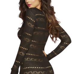 Seven Til Midnight Lingerie Long Sleeve Knit Romper