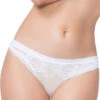 Seven Til Midnight White Wide Elastic Waistband Thong Panty