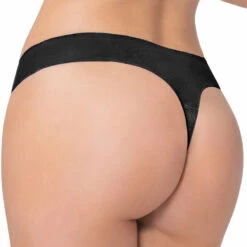 Seven Til Midnight Black Shadow Stripe Thong Panty