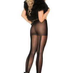 Elegant Moments Sheer Patterned Backseam Pantyhose Hosiery