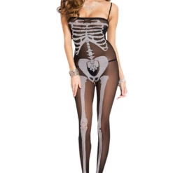 Music Legs Skeleton Crotchless Bodystocking Lingerie