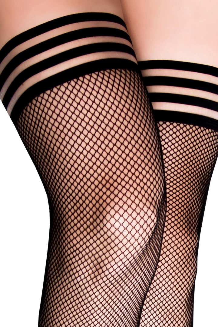 Kixies Black Fishnet Luxury Stockings Lingerie 2 Kixies Black Fishnet Luxury Stockings Lingerie