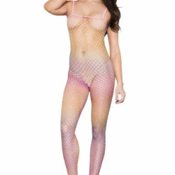 Music Legs Rainbow Ombre Fishnet Crotchless Bodystocking 9 Music Legs Rainbow Ombre Fishnet Crotchless Bodystocking
