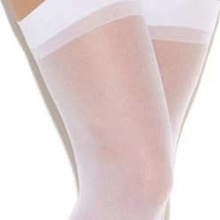 Elegant Moments Hosiery White Sheer Thigh High Leggings