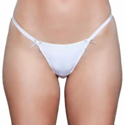 Be Wicked White Thong Panty With Ribbon