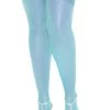 Elegant Moments Turquoise Sheer Thigh High Leggings