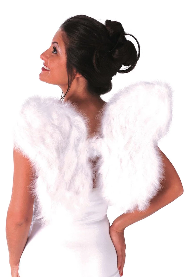 Rubies White Faux Feather Angel Wings 1 Rubies White Faux Feather Angel Wings