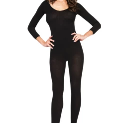 Music Legs Lingerie Black Long Sleeve Body Stocking