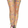 Leg Avenue Rainbow Lamé Leg Wraps Music Festival Wear