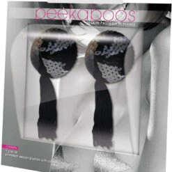 XGEN Black Sequin With Black Tassel Nipple Pasties