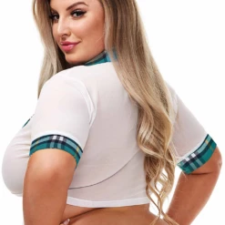XGEN Turquoise Teacher Pet Schoolgirl Top Plus Size