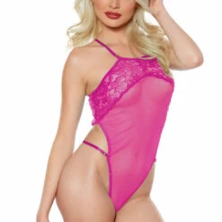 Allure Hot Pink Daphne Teddy Lingerie
