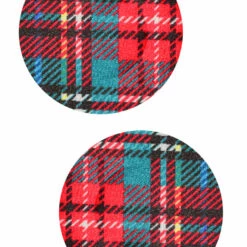 GE Apparel Red Plaid Circle Nipple Pasties
