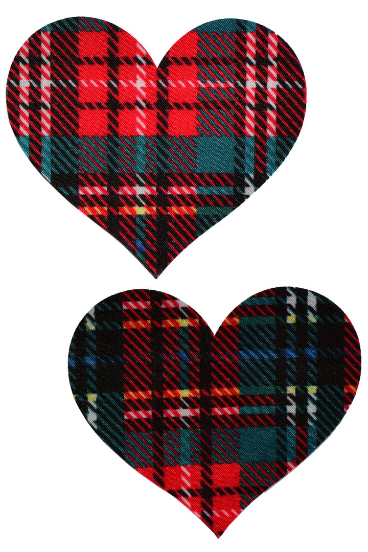 GE Apparel Red Plaid Heart Pasties 1 GE Apparel Red Plaid Heart Pasties
