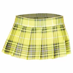 Music Legs Bottoms Yellow Plaid Skirt