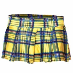 Music Legs Yellow Plaid Skirt