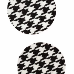 GE Apparel Black And White Houndstooth Circle Nipple Pasties
