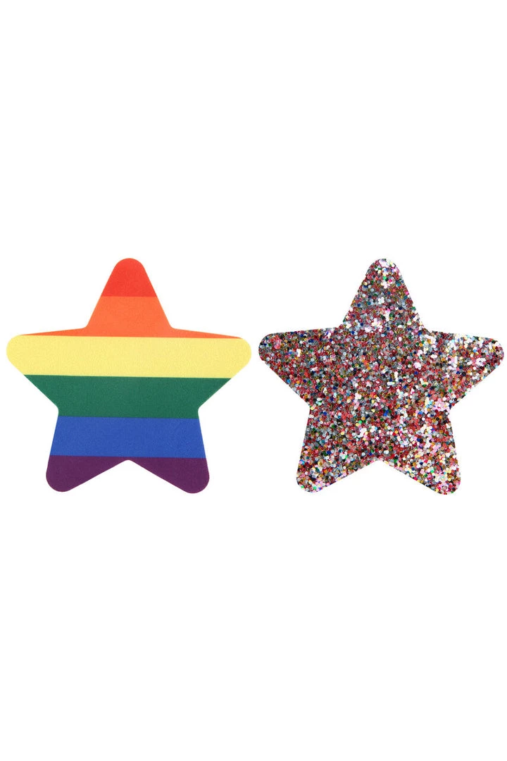 XGEN Pride And Rainbow Glitter Stars Nipple Pasties 2 XGEN Pride And Rainbow Glitter Stars Nipple Pasties