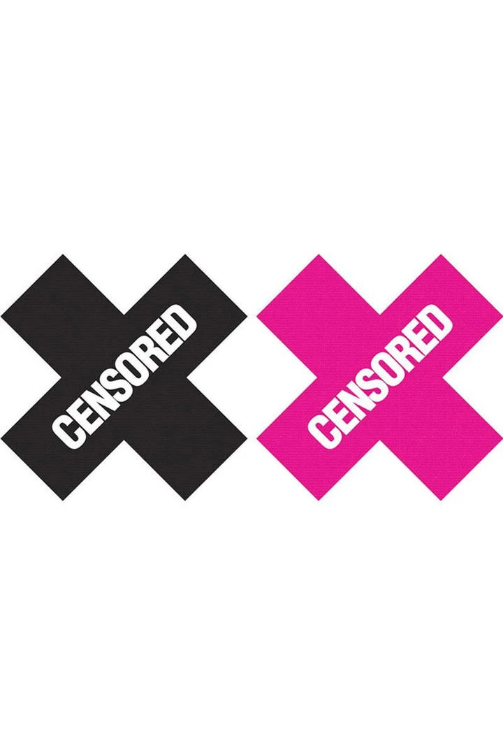 XGEN Censored - Black-Pink Nipple Pasties 2 XGEN Censored - Black-Pink Nipple Pasties