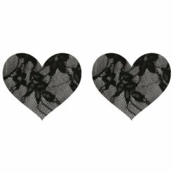 XGEN Lingerie Black Lace Heart Nipple Pasties