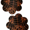 GE Apparel Black And Orange Spider Petal Nipple Pasties