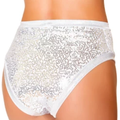 Roma Costume Silver Sequin High Waist Shorts Bottoms