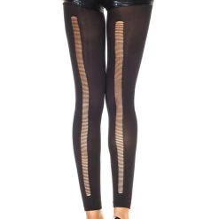 Music Legs Hosiery Slashed Back Footless Tights