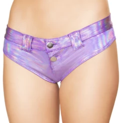 Roma Costume Iridescent Purple Booty Shorts With Belt Loops