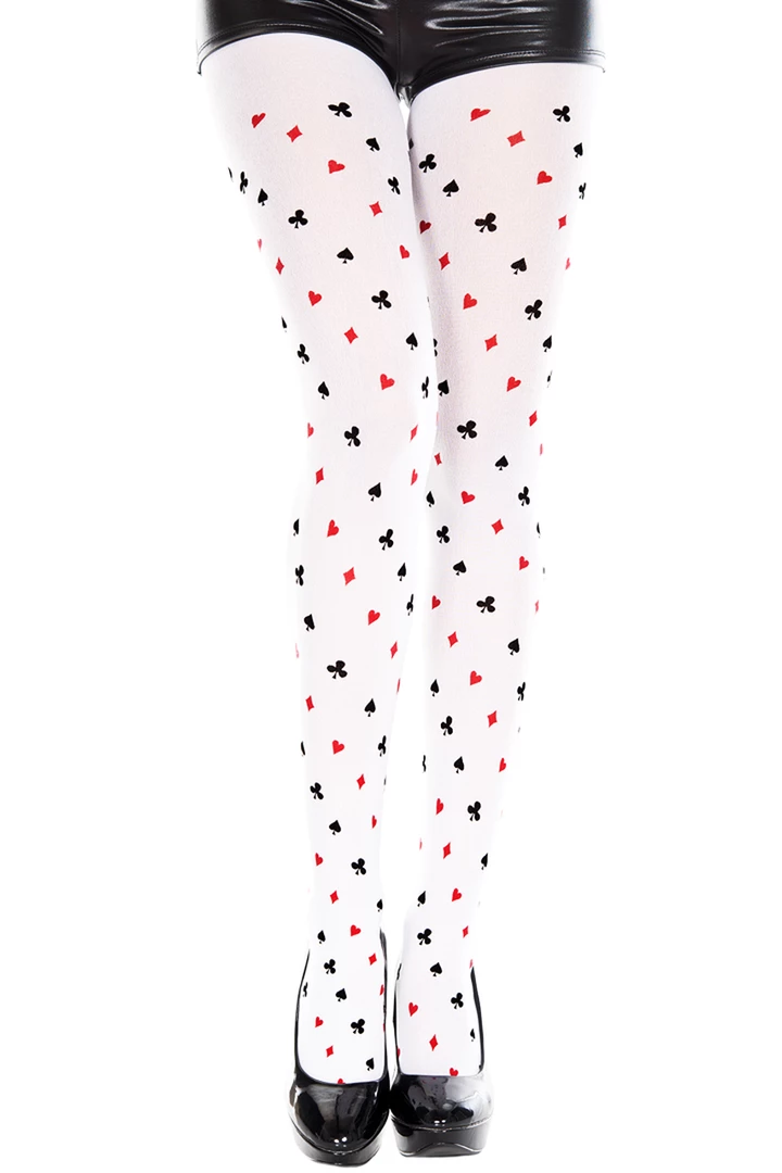 Music Legs The 4 Suits Design Pantyhose 1 Music Legs The 4 Suits Design Pantyhose