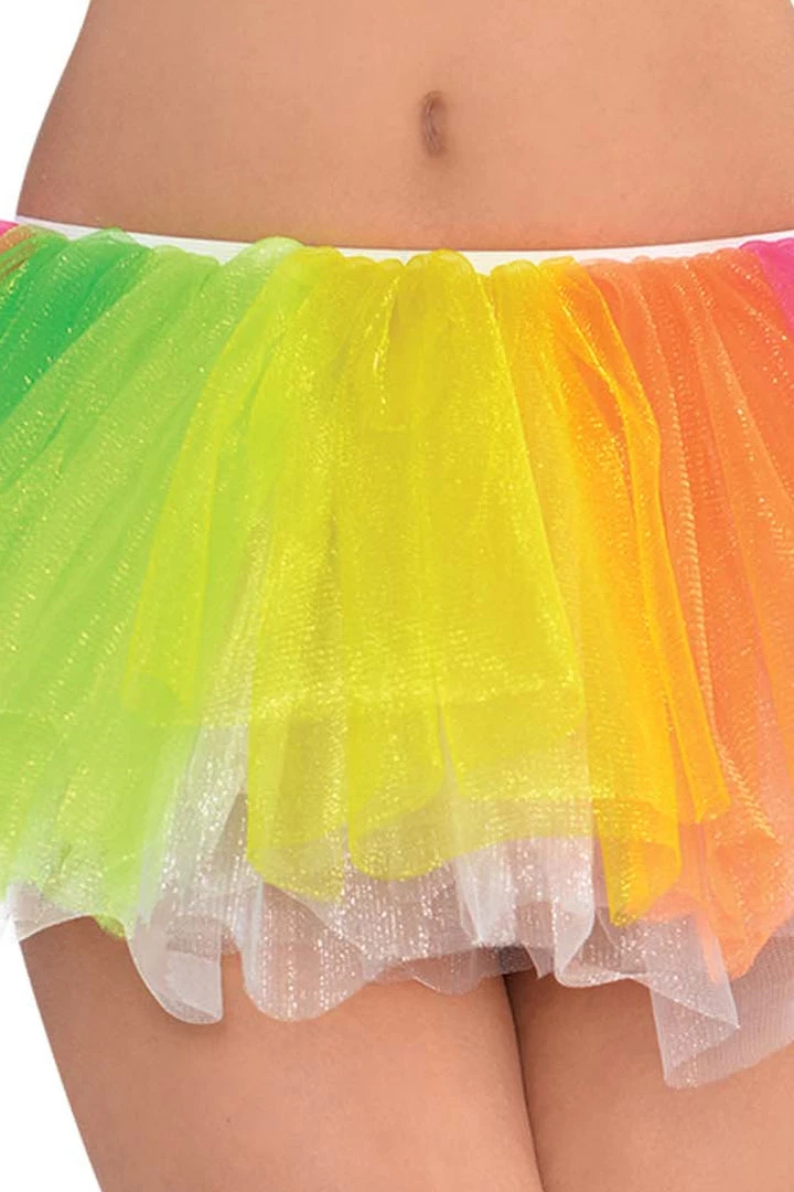 AMSCAN Neon Rainbow Tulle Tutu 2 AMSCAN Neon Rainbow Tulle Tutu