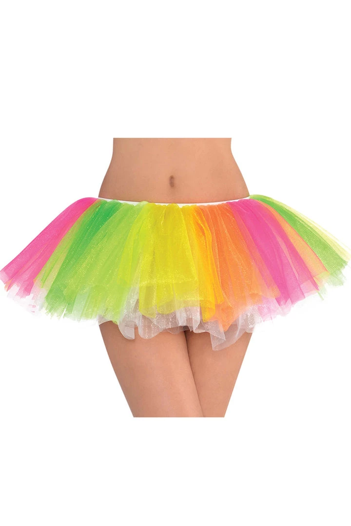 AMSCAN Neon Rainbow Tulle Tutu 1 AMSCAN Neon Rainbow Tulle Tutu