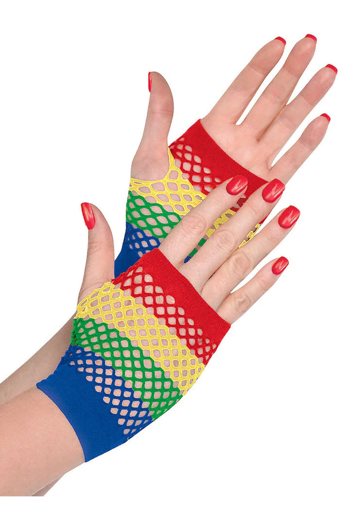 AMSCAN Gloves And Arm Warmers Color Wheel Fishnet Glovelettes 1 AMSCAN Gloves And Arm Warmers Color Wheel Fishnet Glovelettes