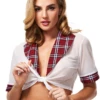 XGEN Lingerie Wine Teacher Pet Schoolgirl Top