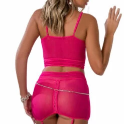 G World Intimates Lipstick Defining Bustier And Garter Skirt Lingerie