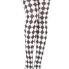 Music Legs Hosiery Checker Thigh High Stockings
