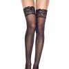 Music Legs Sheer Lace Top Tigh High Stockings Hosiery