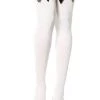 Music Legs White Thigh High Stockings With Black Bows Hosiery