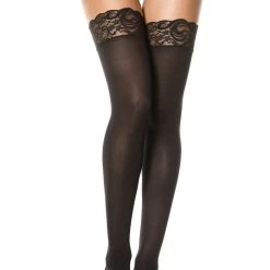 Music Legs Lace Top Thigh Highs