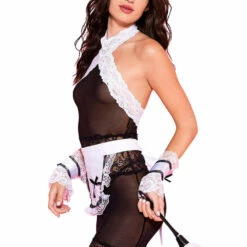 Music Legs Five Piece Two Tone Sheer French Maid Outfit Lingerie 7 Music Legs Five Piece Two Tone Sheer French Maid Outfit Lingerie