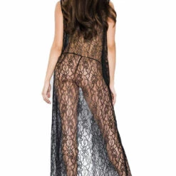 Music Legs Sensuous Cravings Lace Open Front Gown And Panty