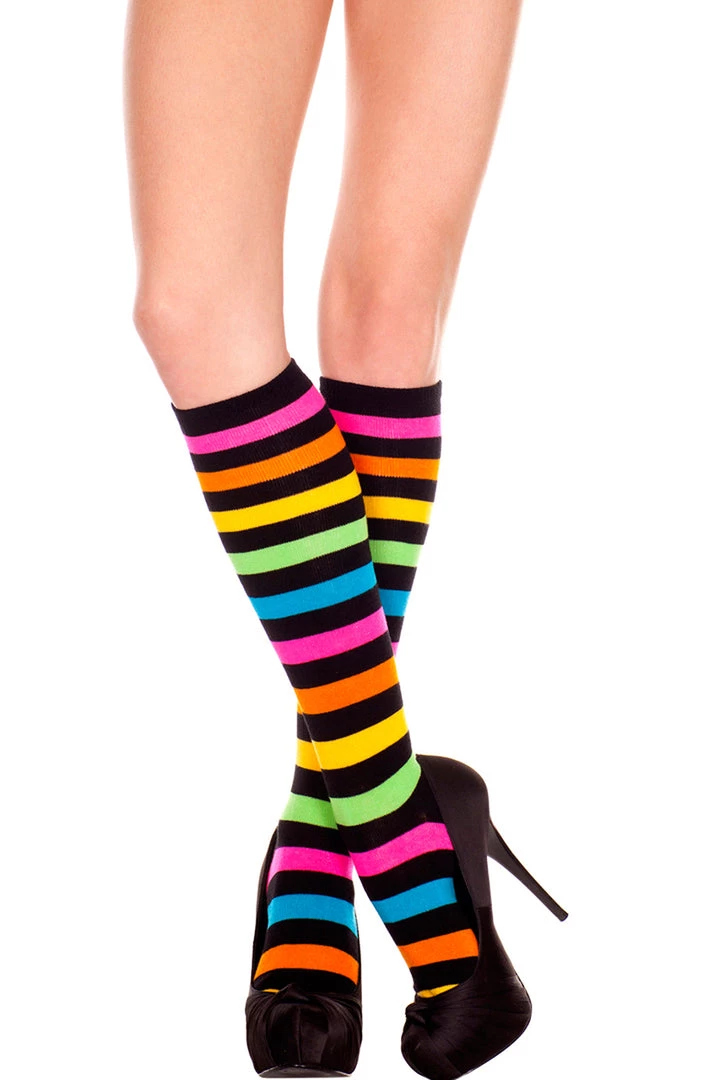 Music Legs Rainbow Knee High Sock Stockings Hosiery 1 Music Legs Rainbow Knee High Sock Stockings Hosiery