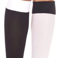 Music Legs Black And White Knee High Stockings