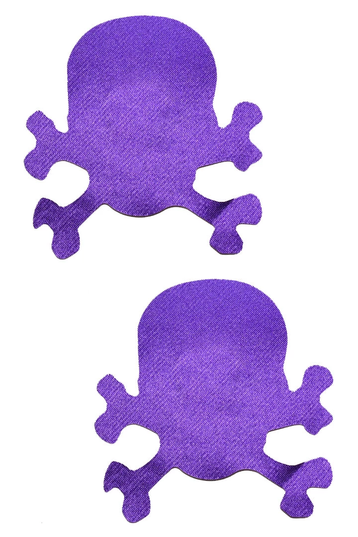GE Apparel Purple Skull And Crossbones Pasties 1 GE Apparel Purple Skull And Crossbones Pasties