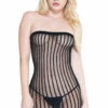 Music Legs Lingerie Love Quotes Sheer Striped Mini Body Stocking Dress