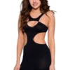 Music Legs Opaque Cutout Bodystocking Dress