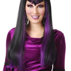 Charades Black And Purple Vampira Wig Accessories