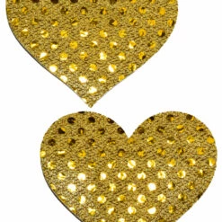 GE Apparel Gold Sequin Heart Pasties