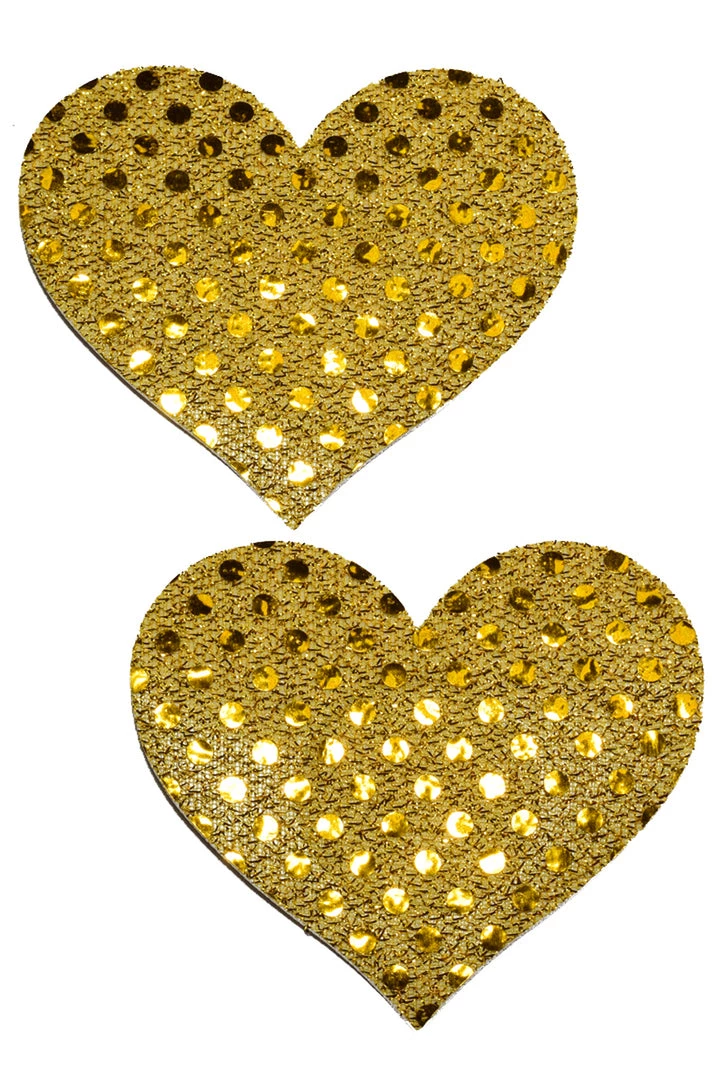 GE Apparel Gold Sequin Heart Pasties 1 GE Apparel Gold Sequin Heart Pasties
